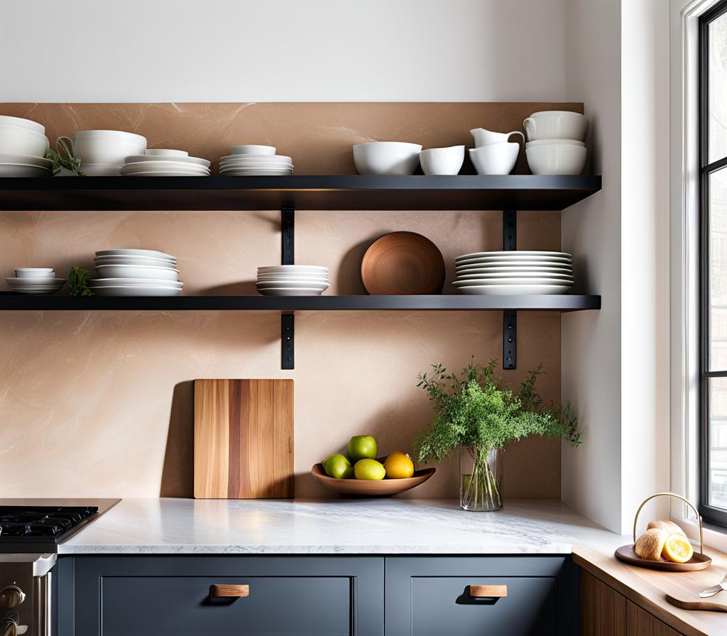 open kitchen shelving brackets