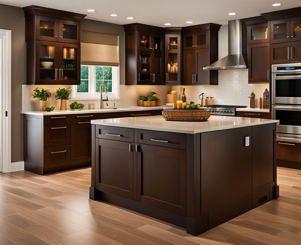 kitchen colors brown cabinets