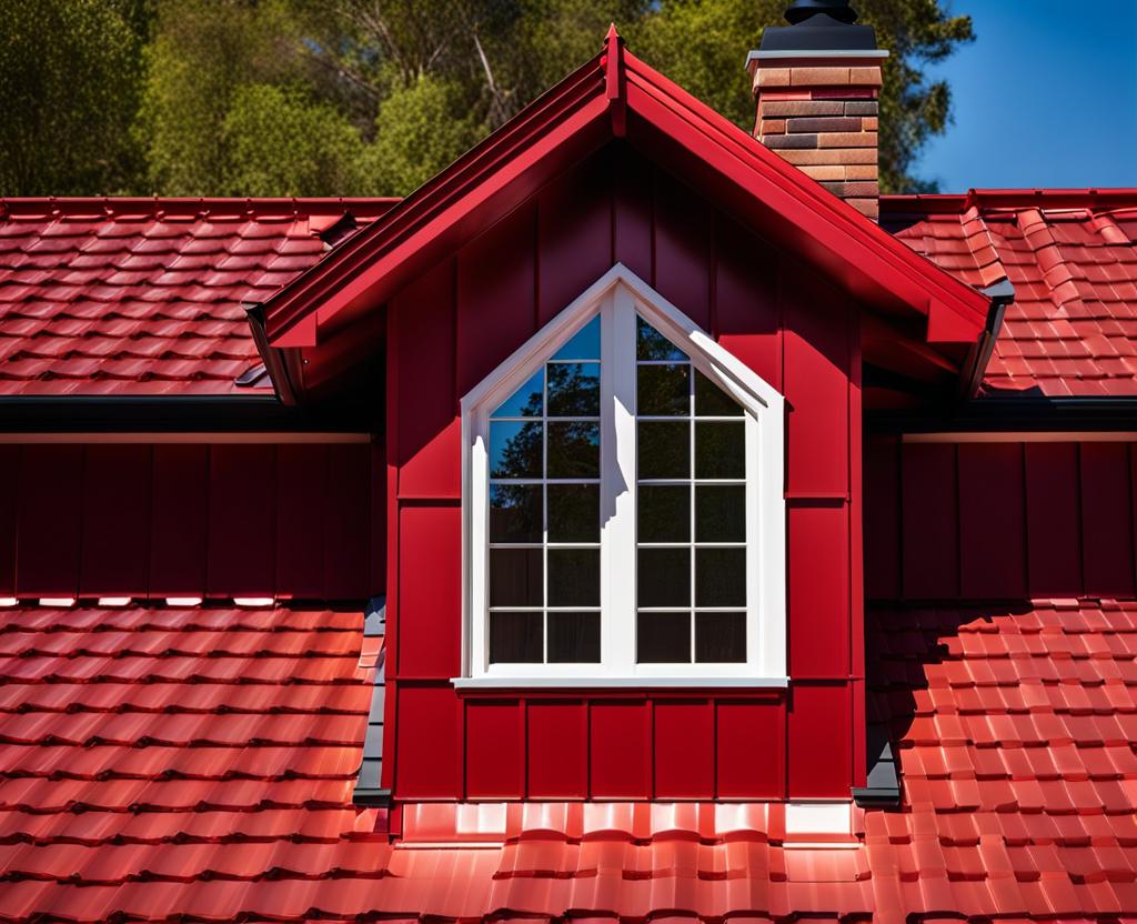 red metal roof on red brick house