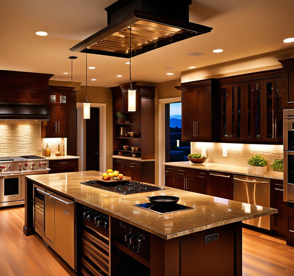 open concept kitchen island with stove