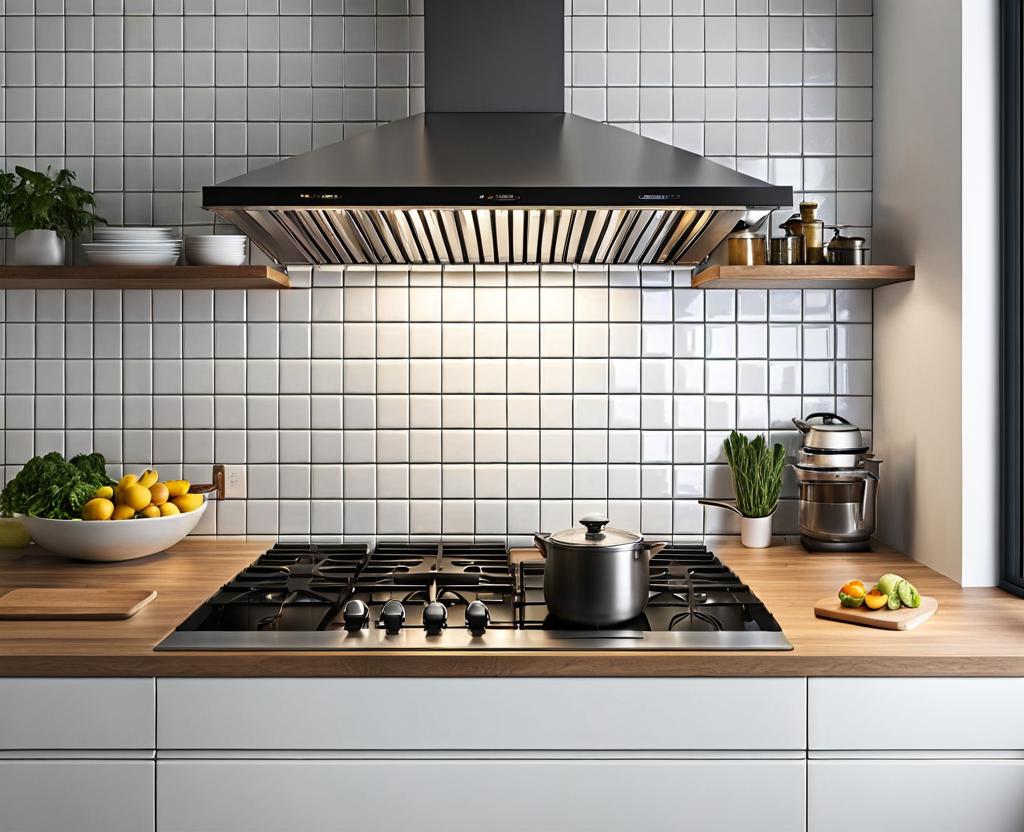 white subway tile black grout kitchen