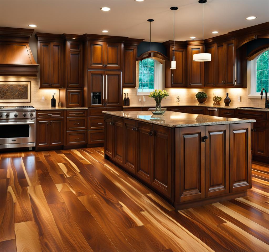 what color flooring goes with hickory cabinets