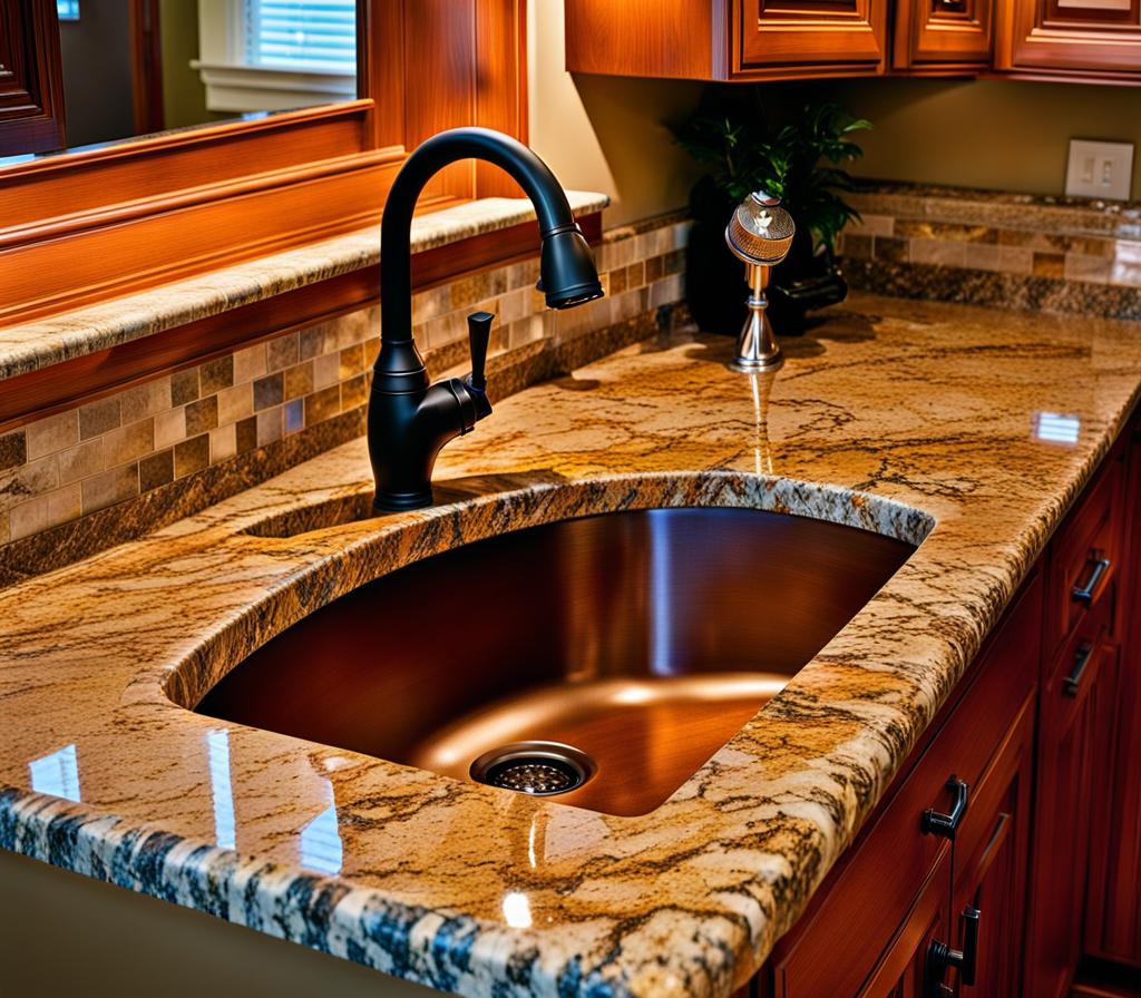 granite discoloration around sink