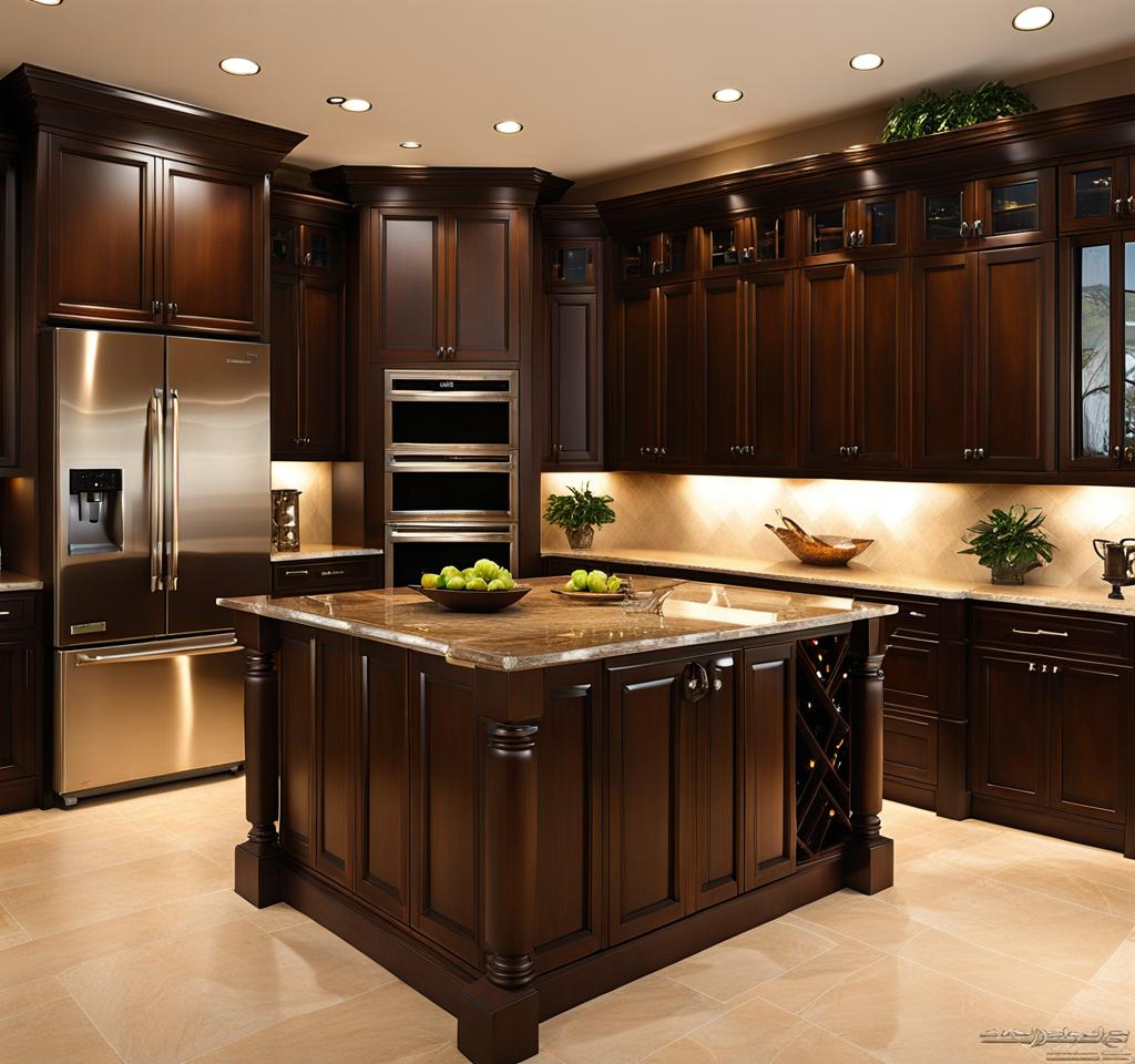 kitchen design brown cabinets