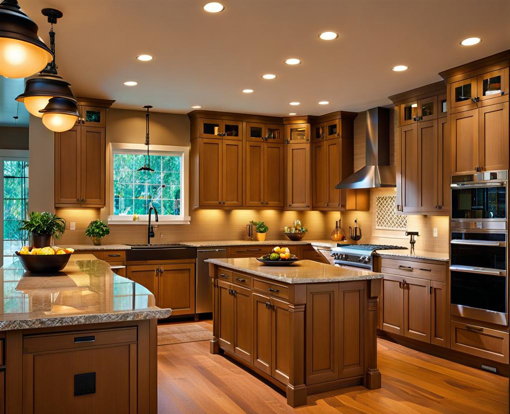 kitchen with light brown cabinets