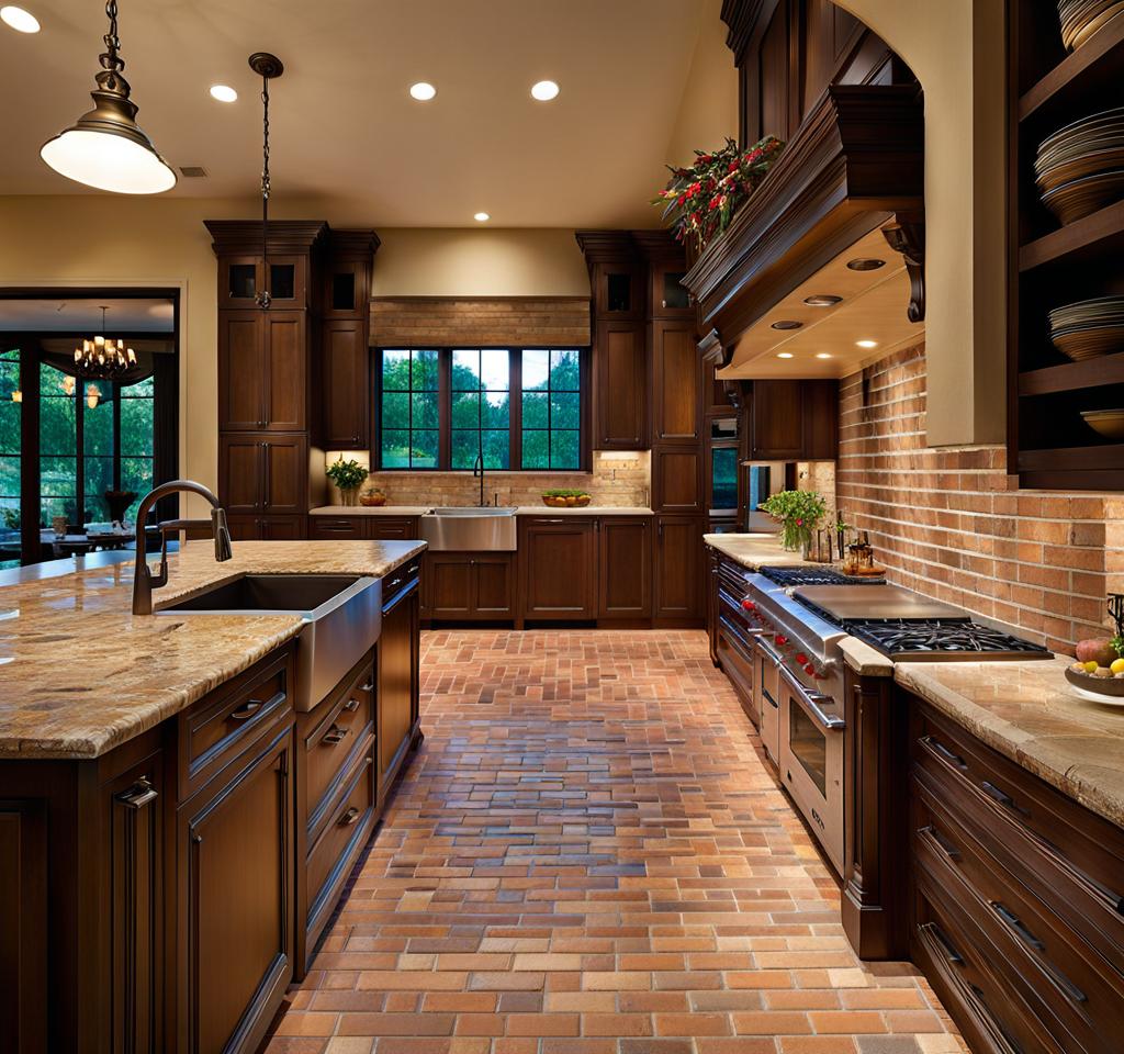 brick pavers for kitchen floor