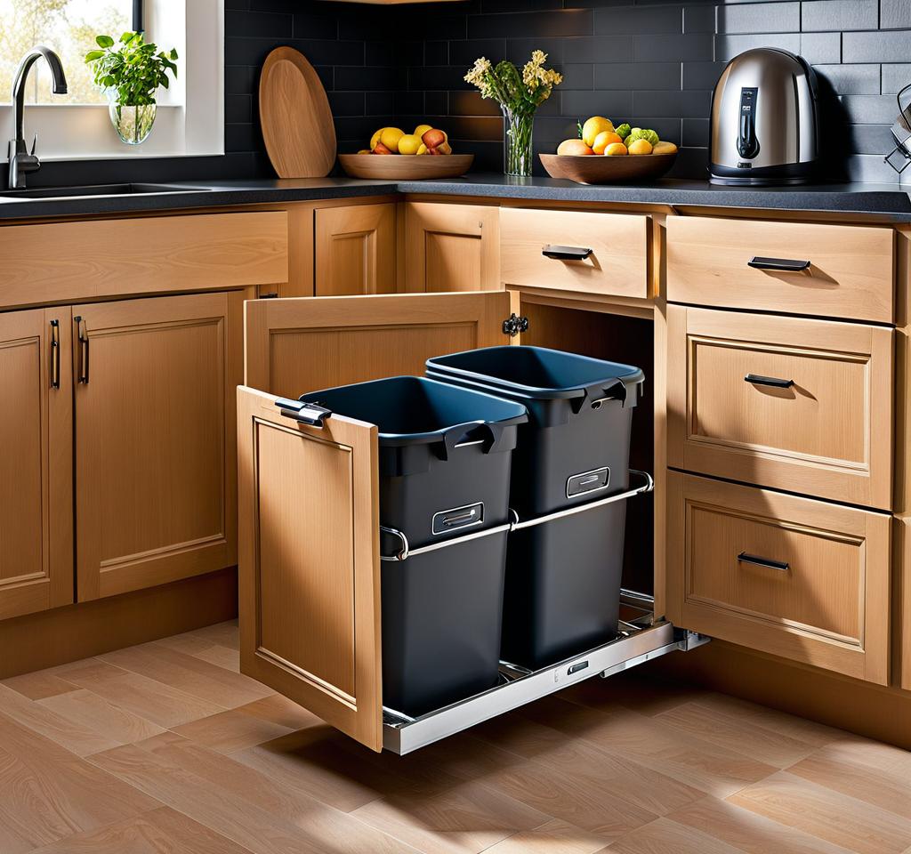 kitchen cabinet trash can size