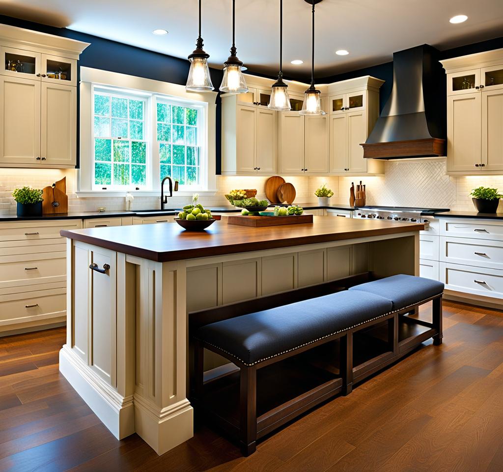 kitchen island with bench seating