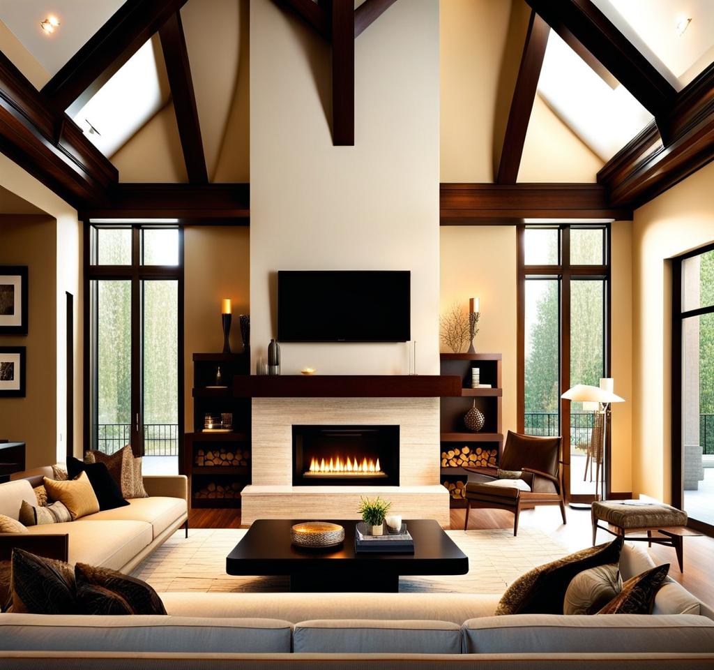 fireplace design ideas for high ceilings