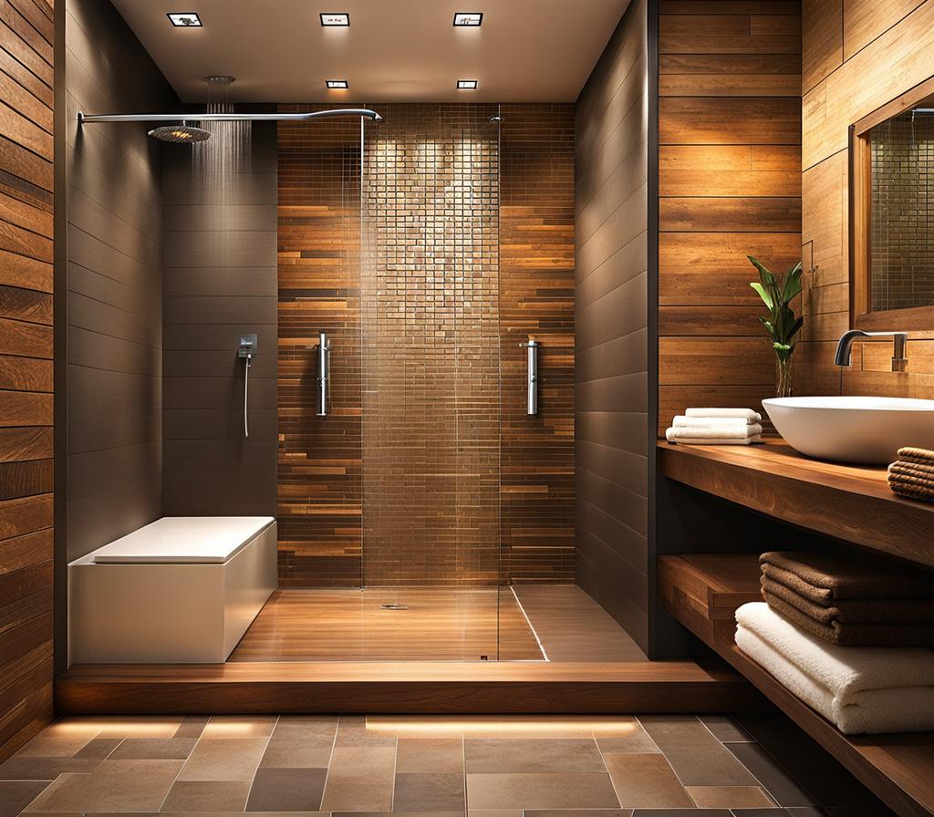 rustic bathroom shower tile