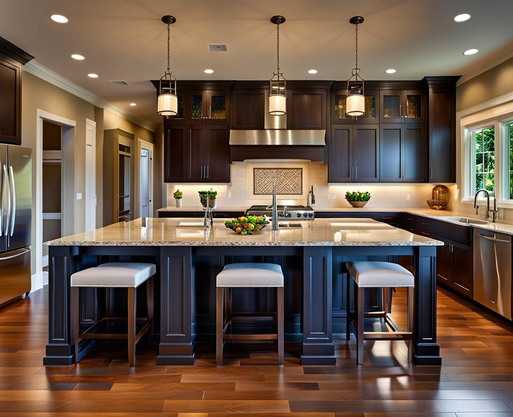 kitchen island with raised bar dimensions