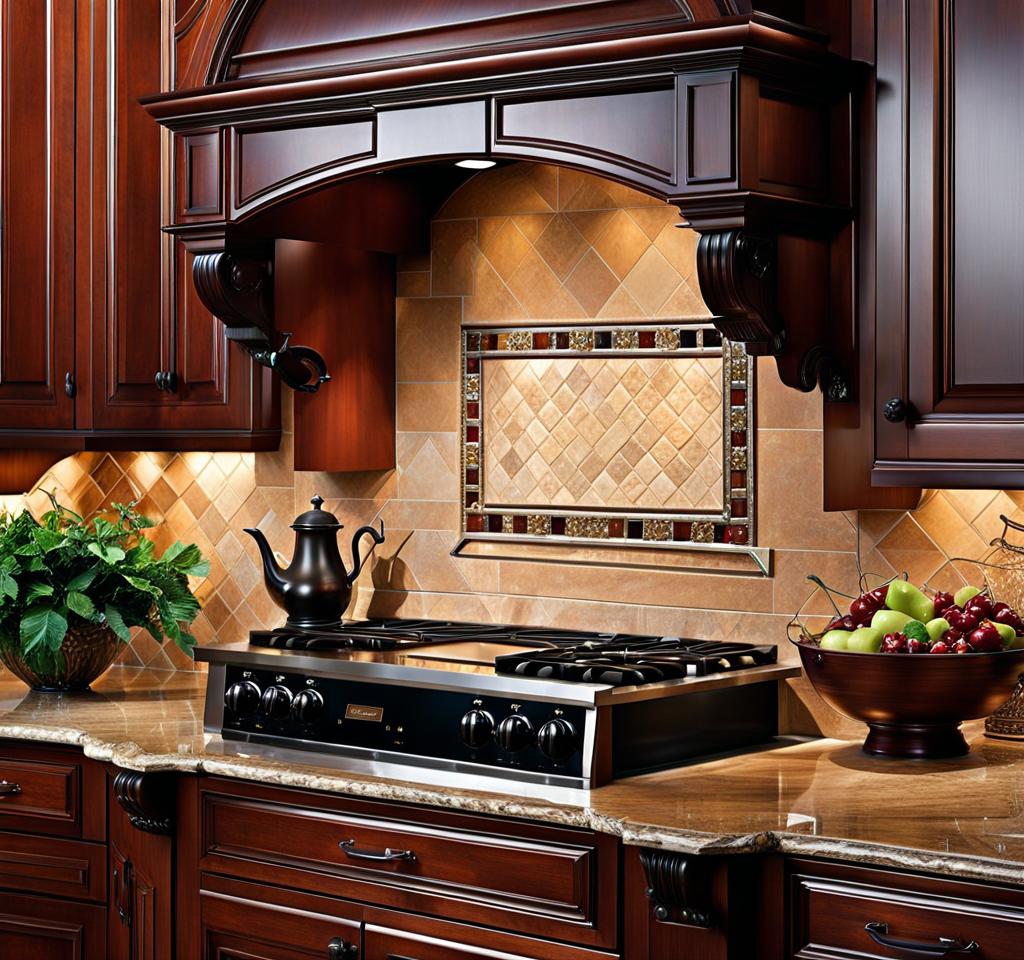 kitchen backsplash ideas with cherry cabinets