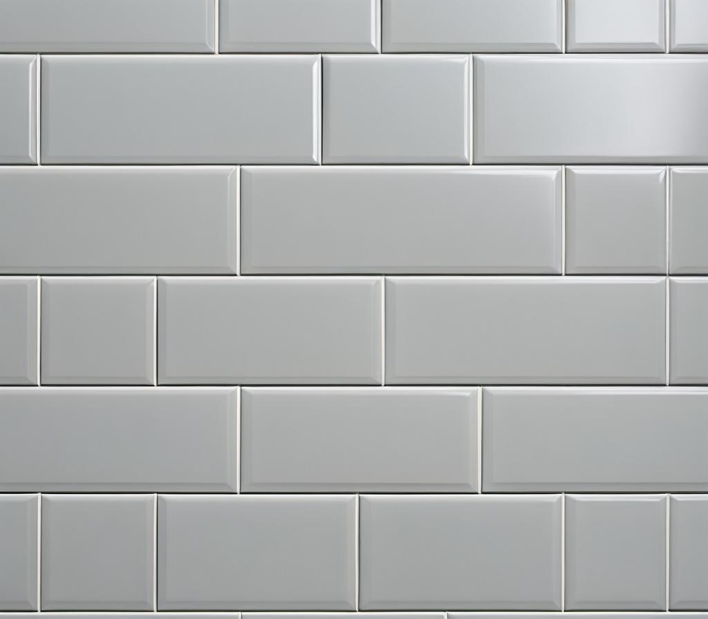 white subway tiles with grey grout