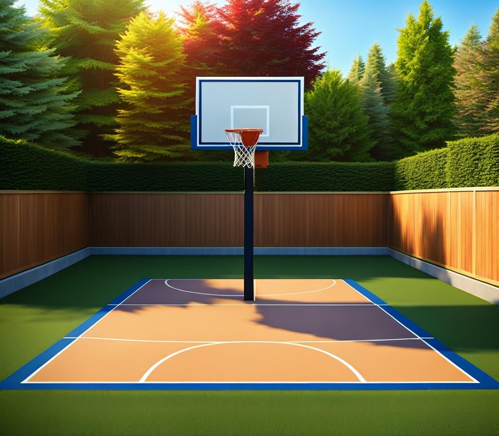 backyard basketball court no concrete