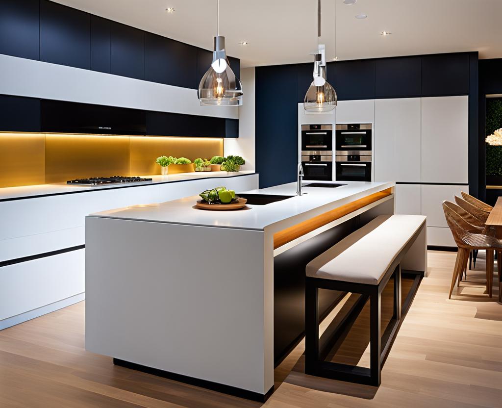 kitchen island with built in bench