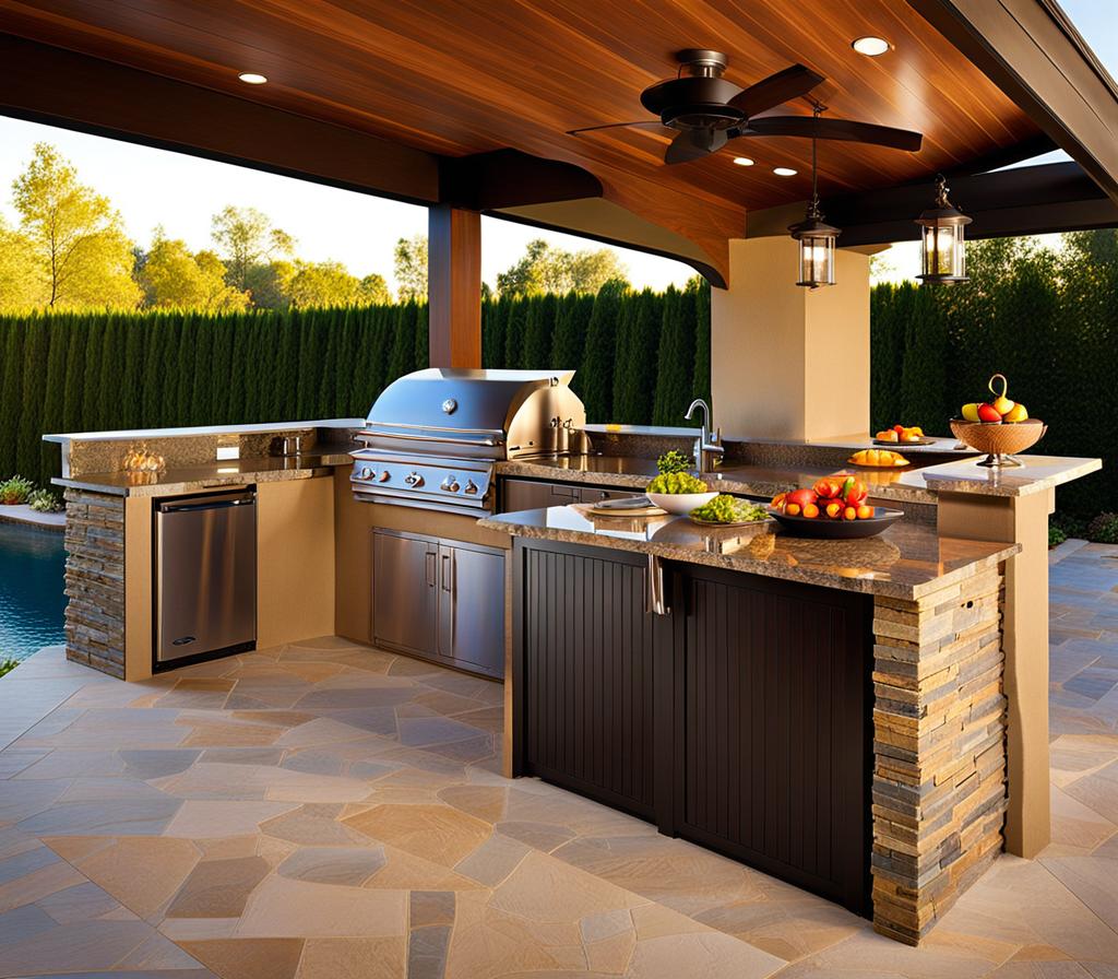 outdoor kitchen counter depth