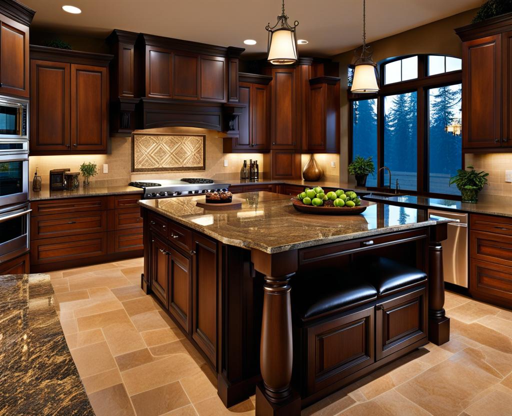 granite top kitchen island