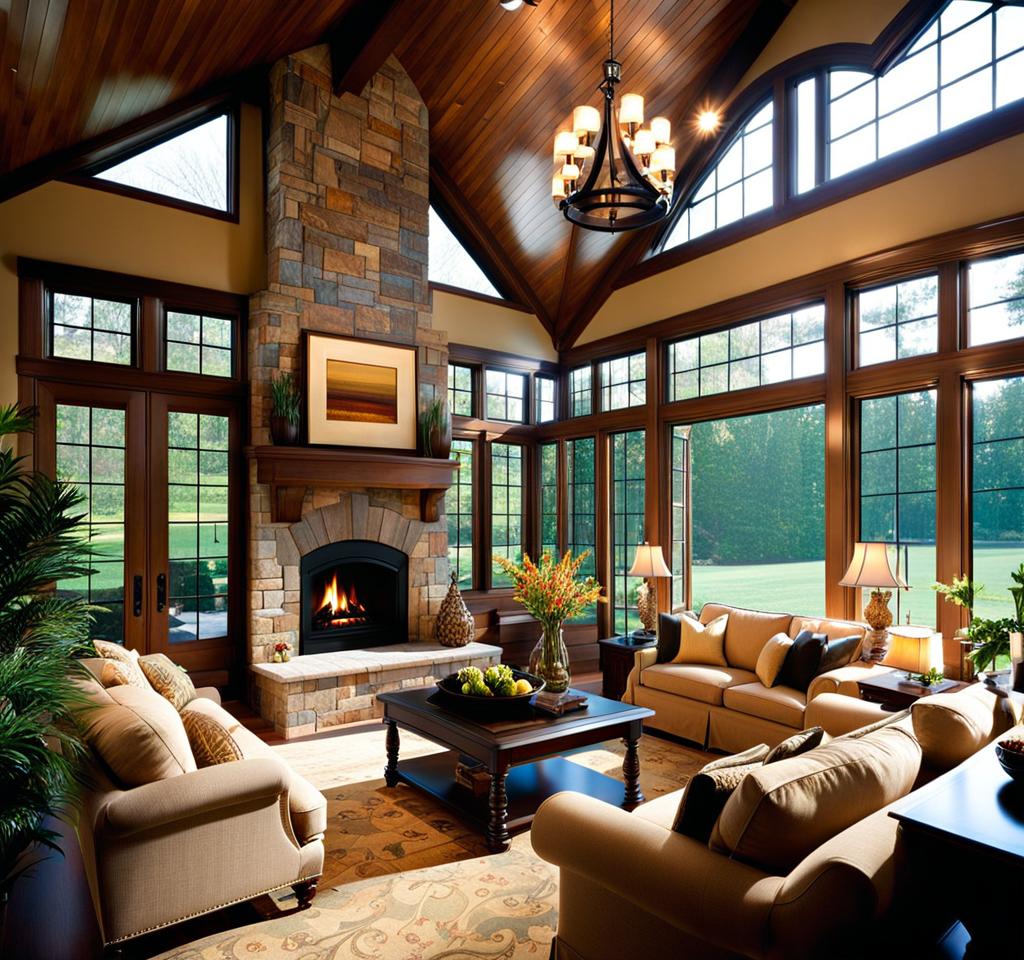 sunroom with fireplace designs