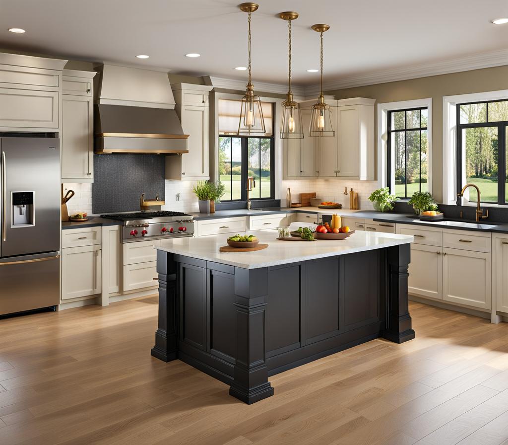 kitchen with island dimensions