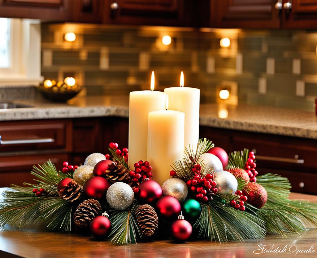 christmas centerpiece for kitchen island