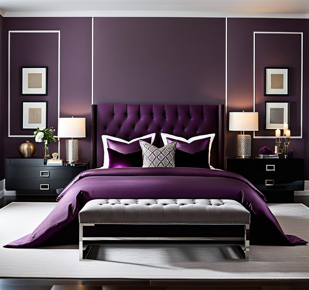 plum and grey bedroom ideas