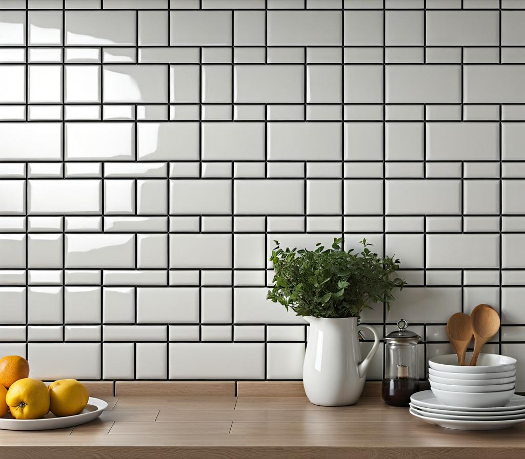 subway tiles with black grout kitchen