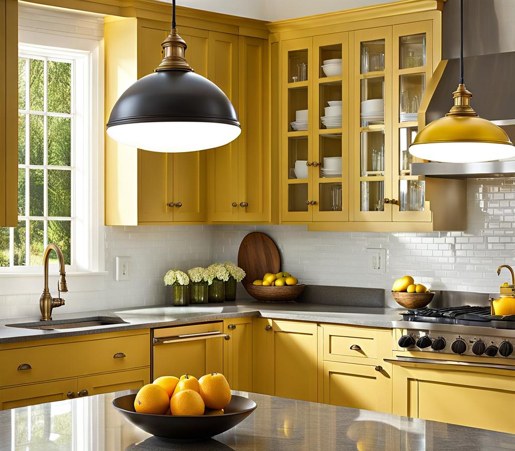 hanging light above kitchen sink