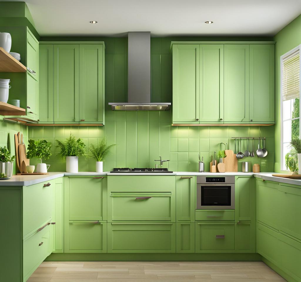 light green kitchen paint