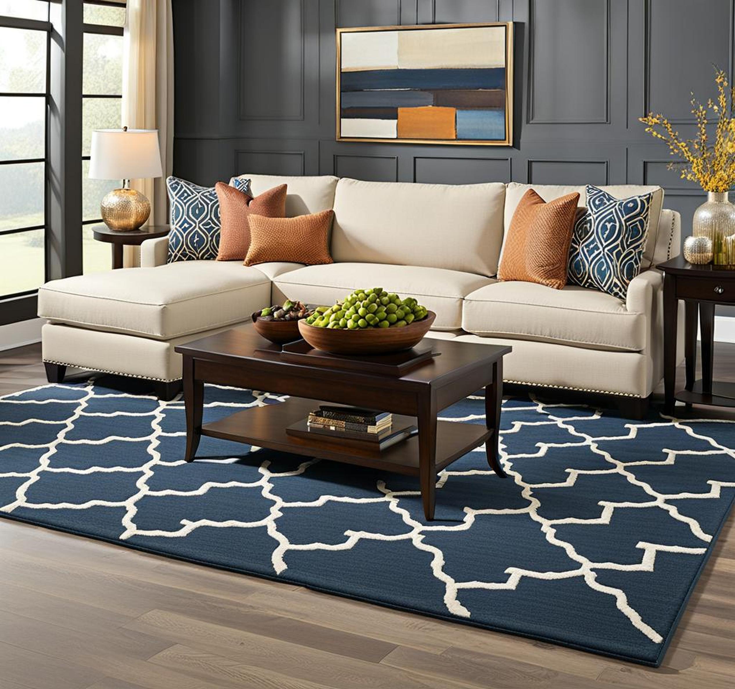 rug size for sectional sofa