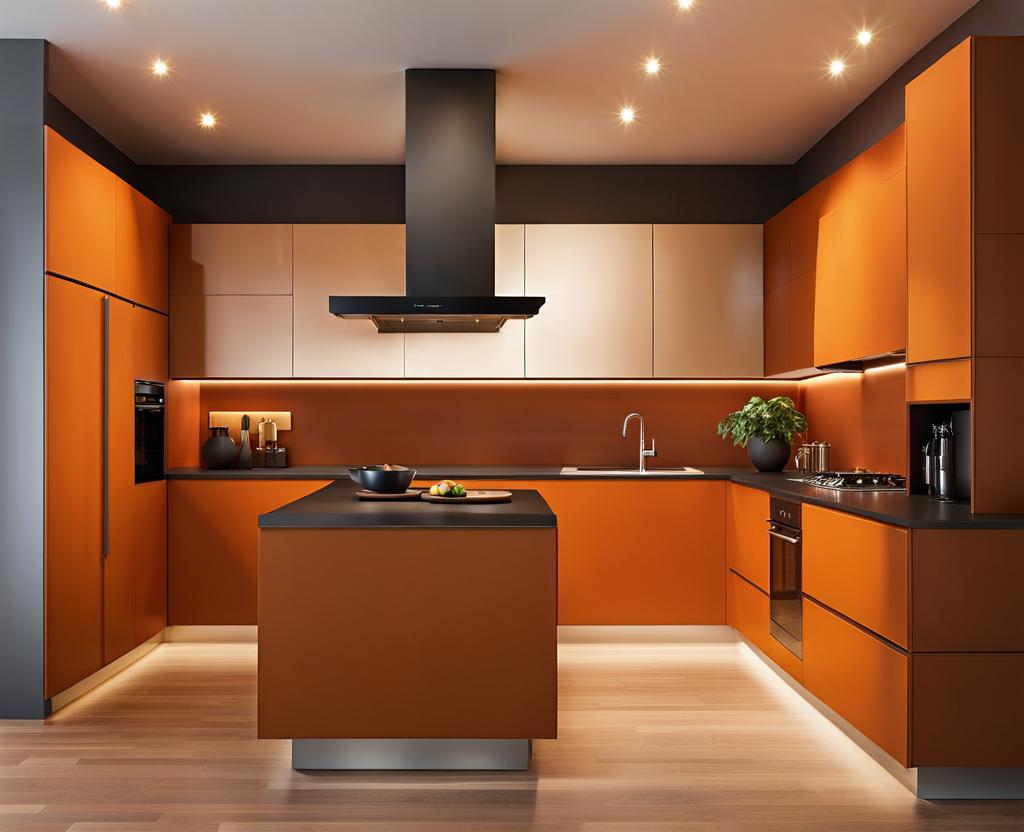 burnt orange kitchen cabinets