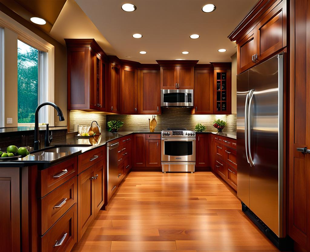 natural cherry cabinets kitchen