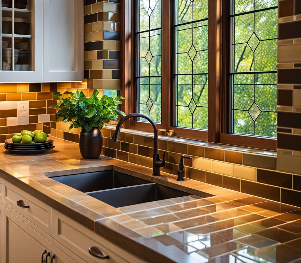 tile backsplash around window