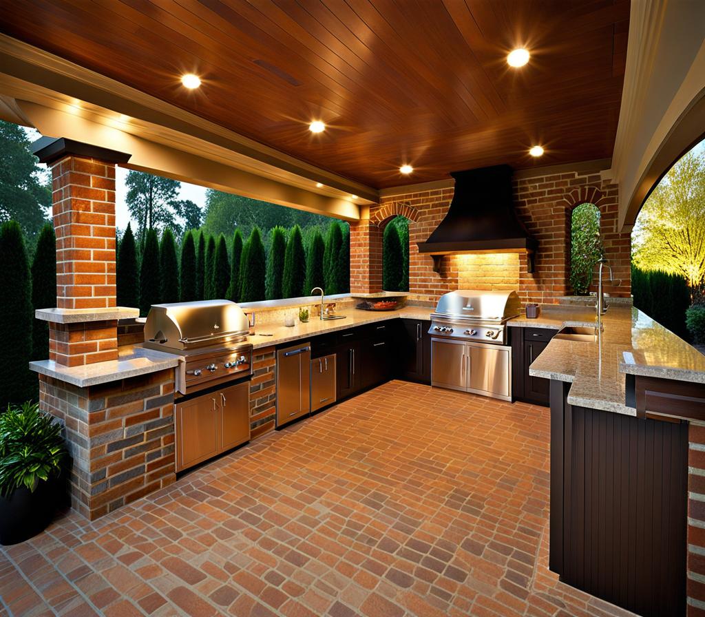 outdoor brick kitchen plans