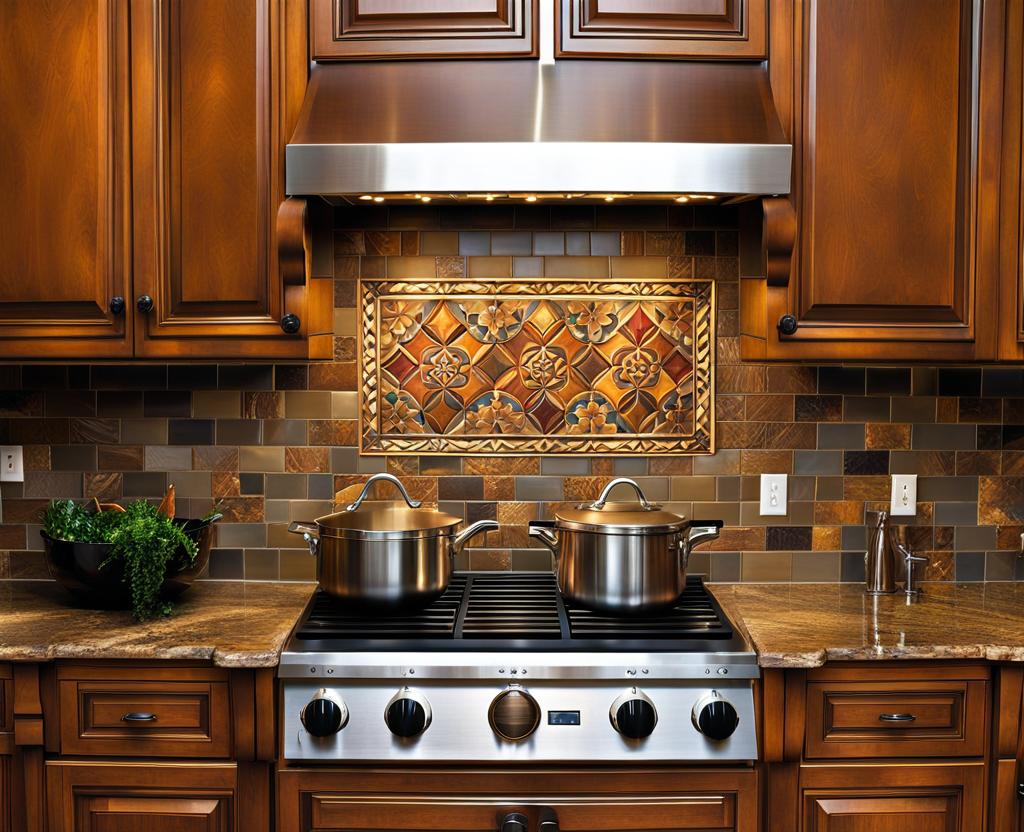 kitchen backsplash with two different tiles