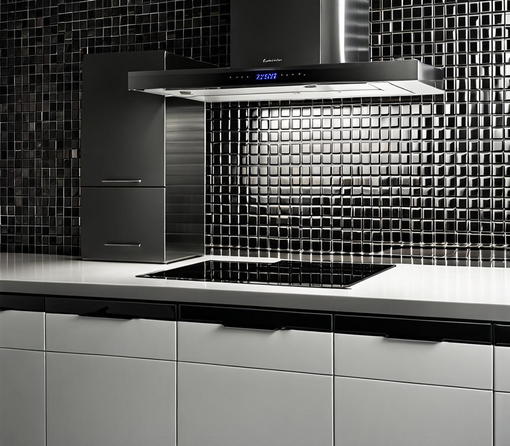 black and white kitchen tile texture