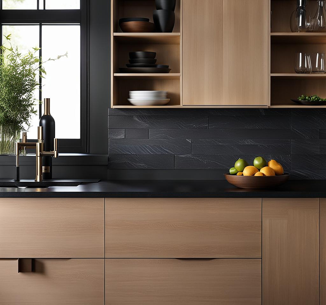 backsplashes for black countertops