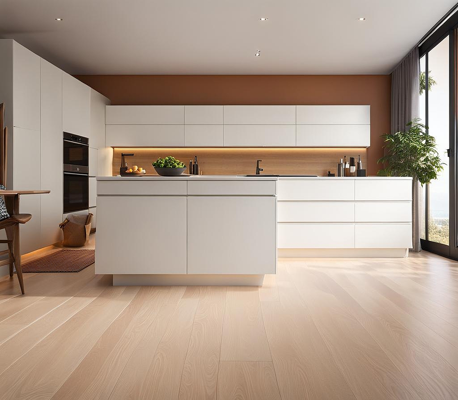 best floor color for white cabinets