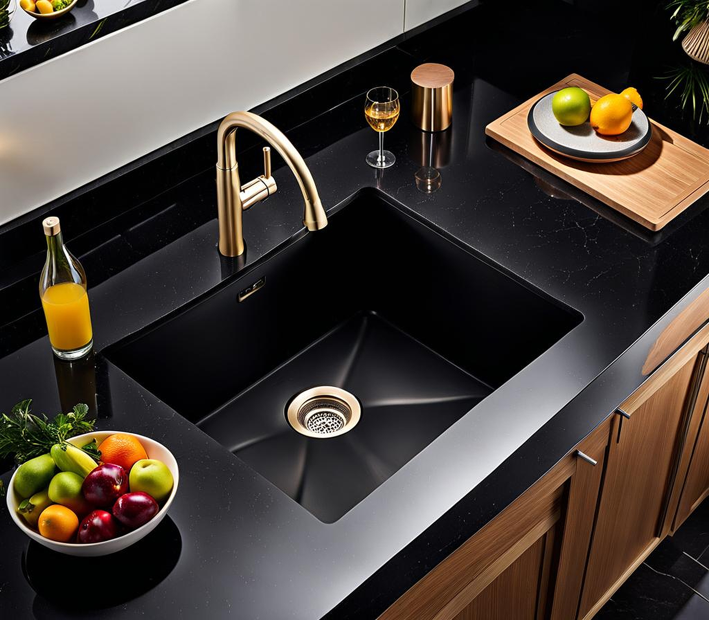 black granite undermount sink