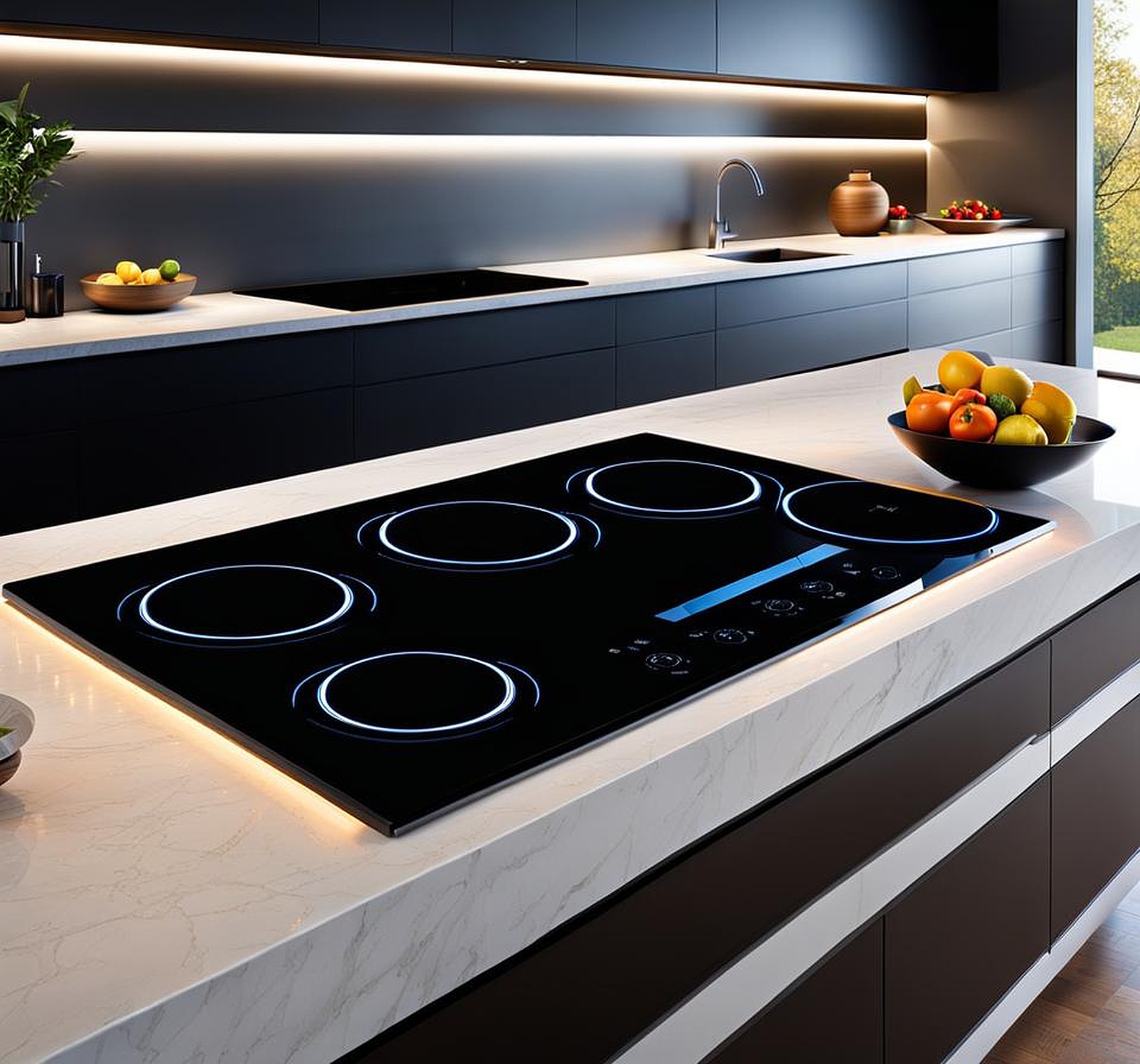 cooktop on kitchen island