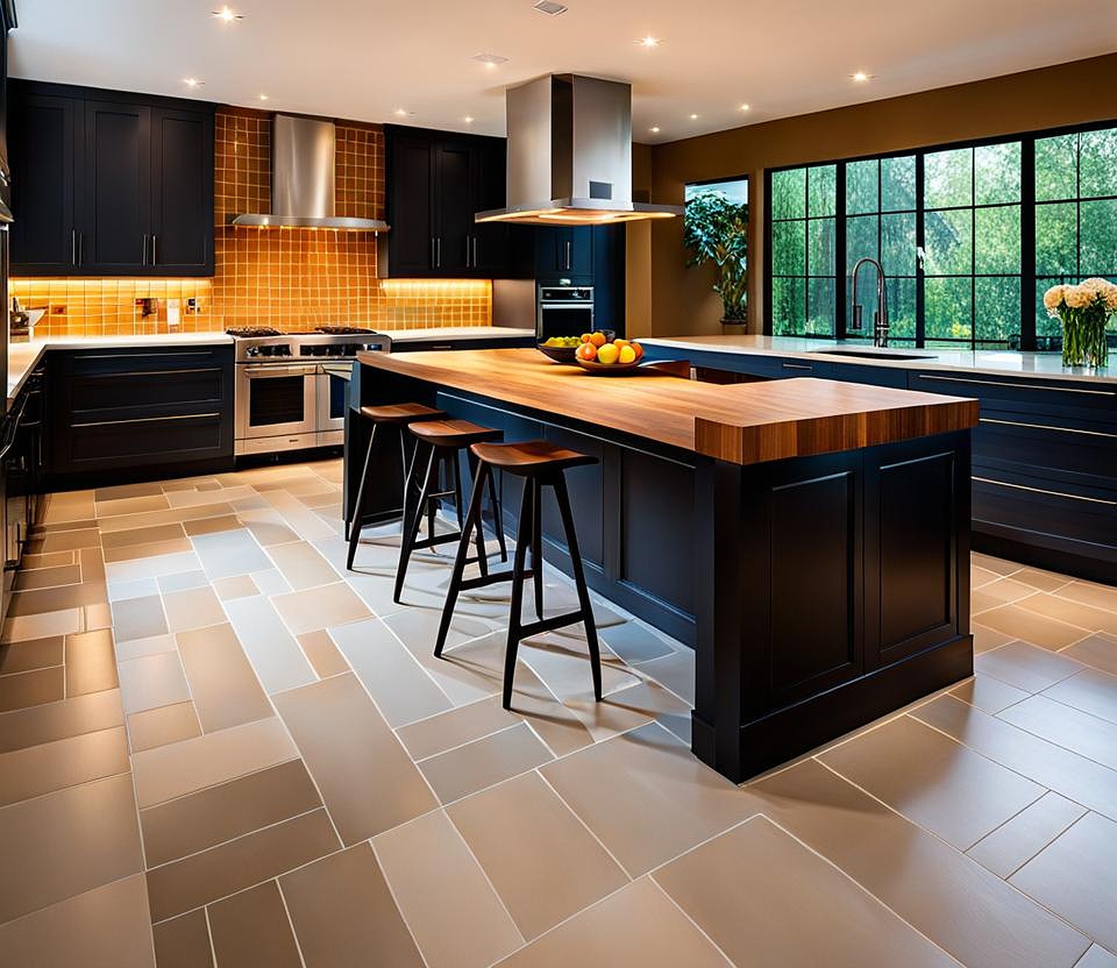 installing sticky tile on your kitchen island