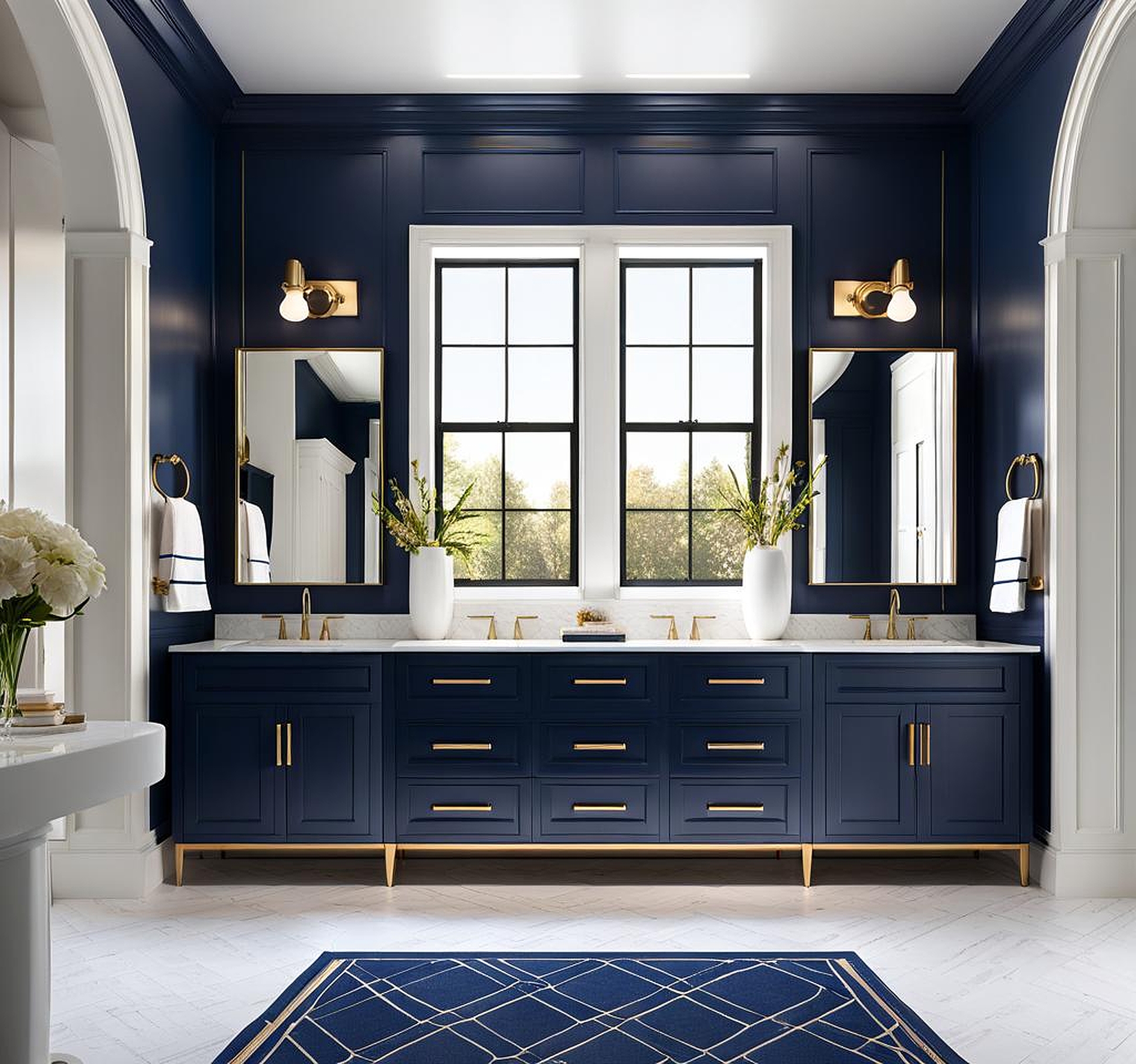 navy vanity bathroom ideas