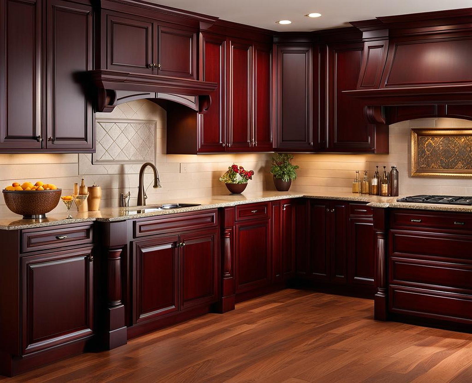 what color hardware for dark cherry cabinets