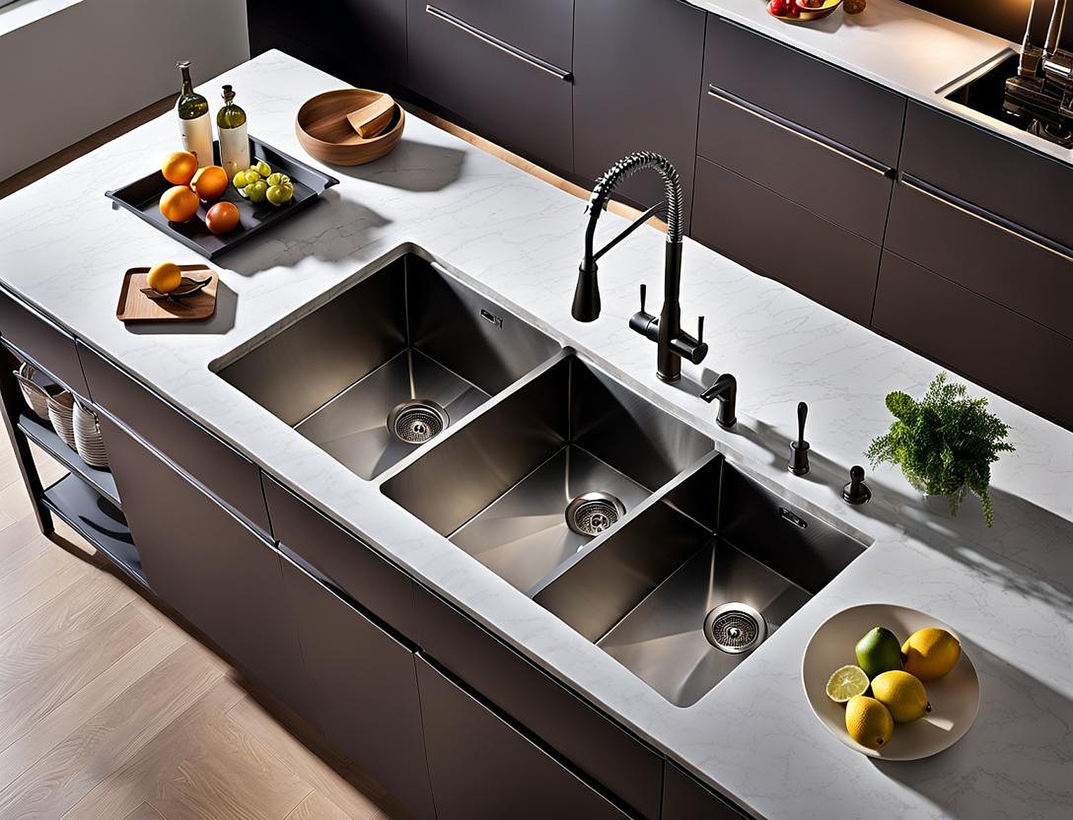 width of double kitchen sink